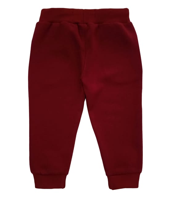 Unisex Lounge Pant Slub With Biking Club Print- Maroon