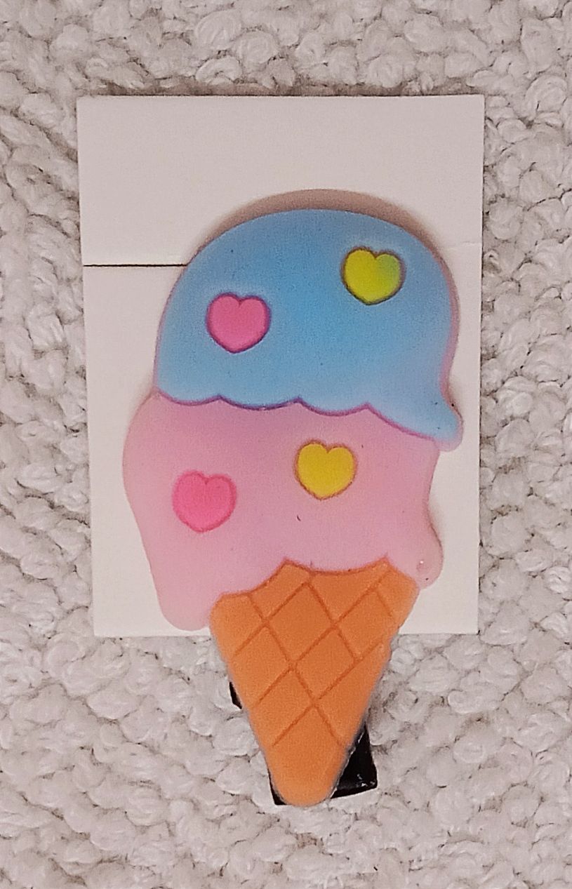 Ice Cream Shaped Hair Clip -  Multicolored