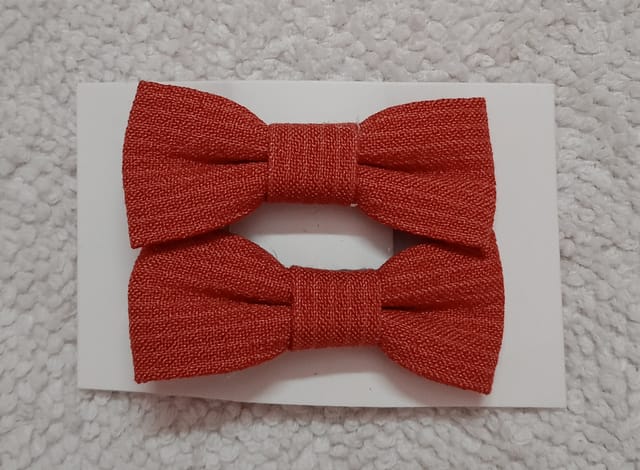 Ribbon Knot Shaped Hair Clip - Red