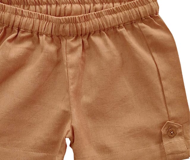 Snowflakes Cotton Shorts  - Khaki