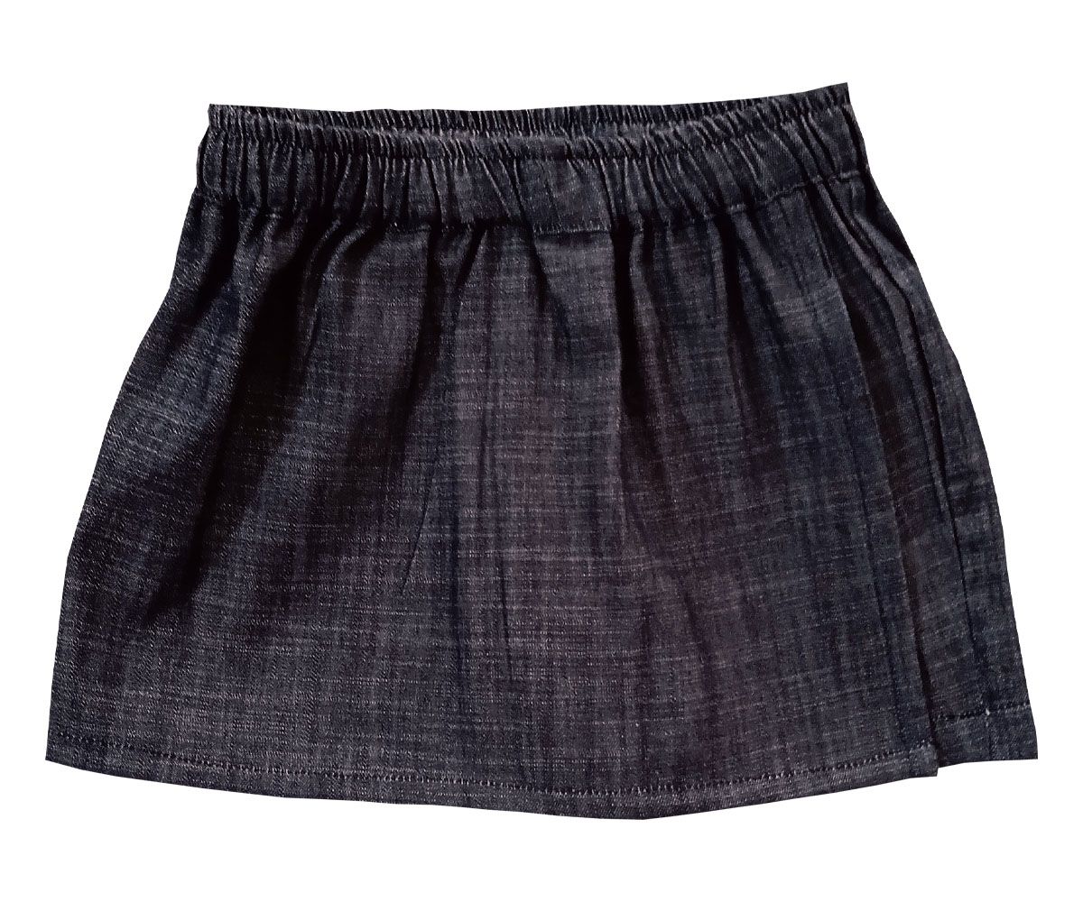 Snowflakes Girls Solid Denim Skort  - Grey