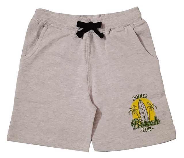 Snowflakes Boys  Shorts With Beach Club Print - Off White