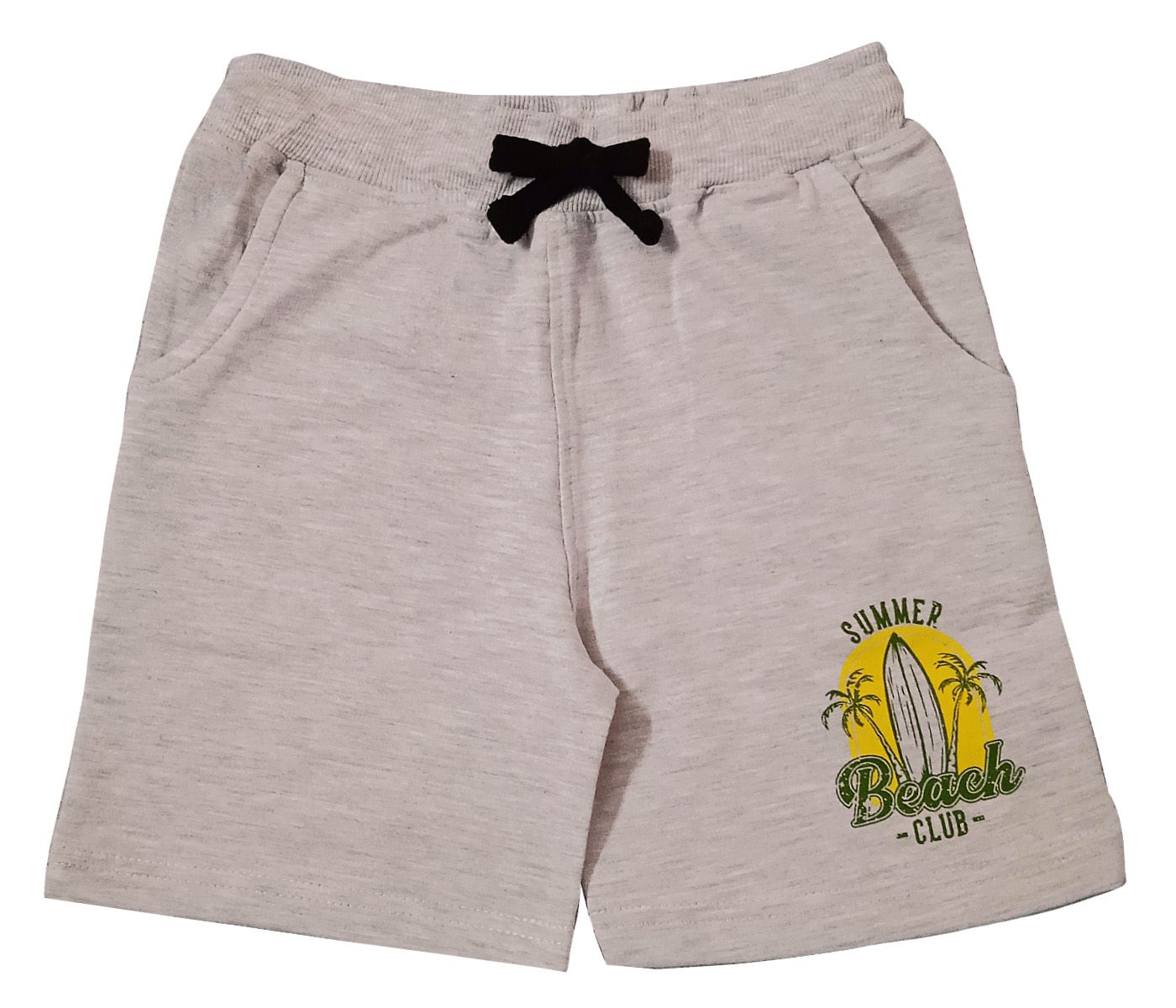 Snowflakes Boys  Shorts With Beach Club Print - Off White