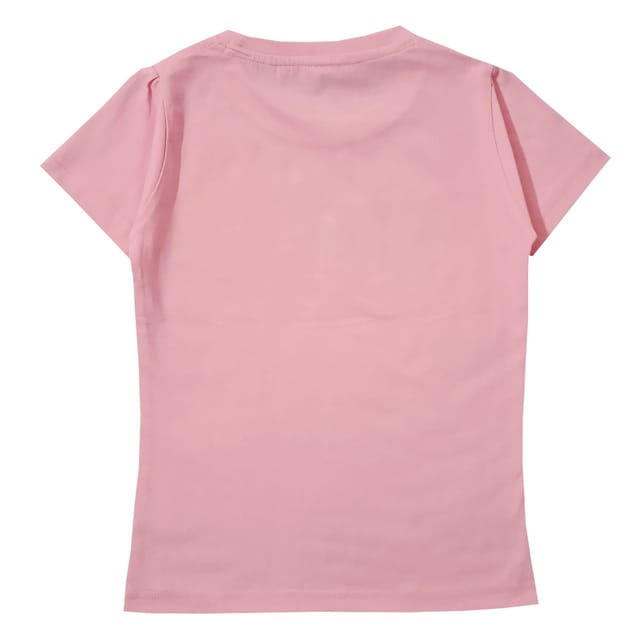 Snowflakes Girls Half Sleeve Cotton Printed T-shirt Combo ( Pack of 2)- Pink & Charcoal Grey