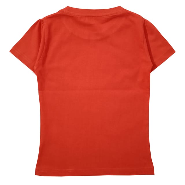 Snowflakes Girls Half Sleeve Cotton Printed T-shirt Combo ( Pack of 2) - Orange & Off White