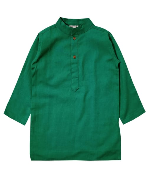 Snowflakes Boys Solid kurta And Pyjama Set -Green & White