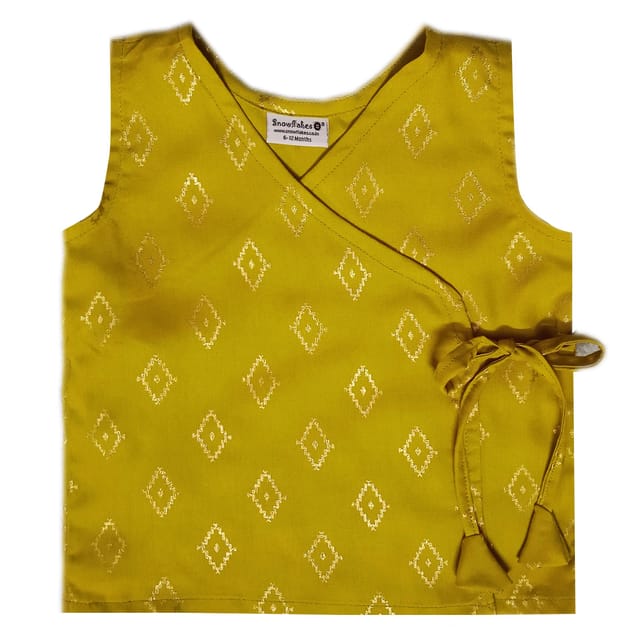 Snowflakes Unisex Infant Jabla Top With Harem Pant Set - Yellow & White
