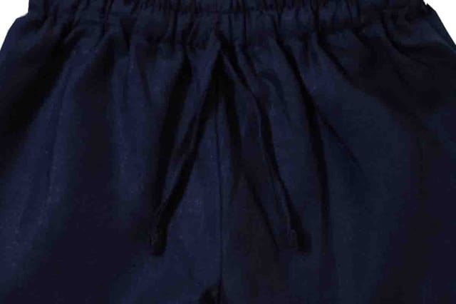 Snowflakes Girls Cotton Shorts - Navy Blue