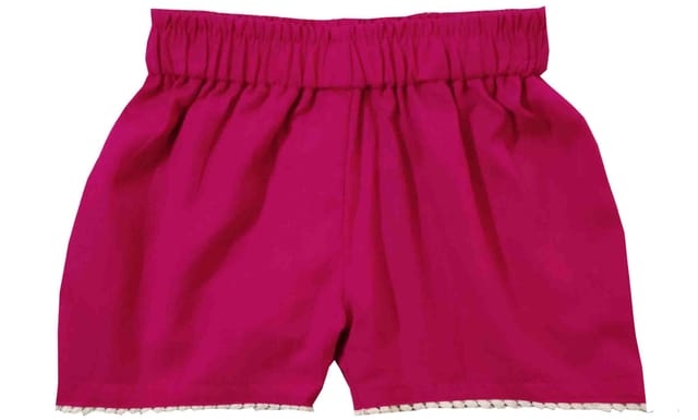 Snowflakes Girls Cotton Shorts - Pink