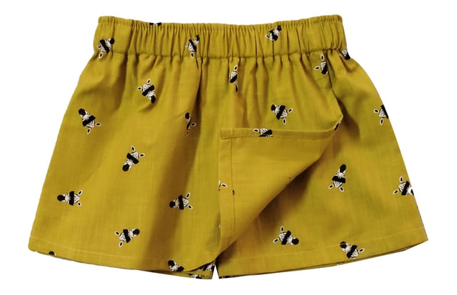 Snowflakes Girls' Skorts With Zebra Prints - Mustard