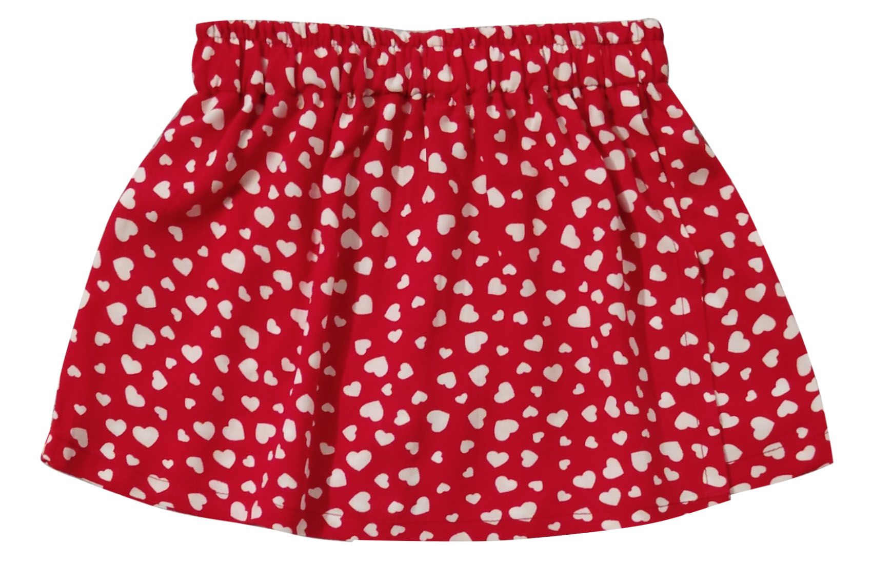 Snowflakes Girls' Skorts With Heart Prints - Red