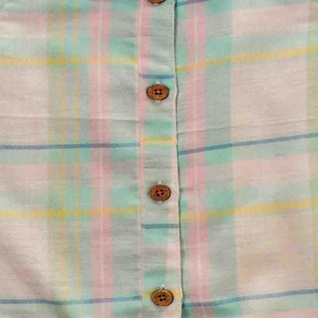 Snowflakes Girls Sleeveless Shirt With Checks Prints - White