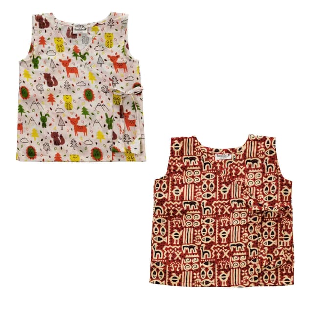 Snowflakes Unisex Infant Cotton Jabla Tops  - White & Maroon