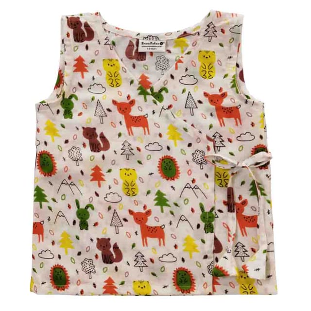 Snowflakes Unisex Infant Cotton Jabla Tops  - White & Maroon