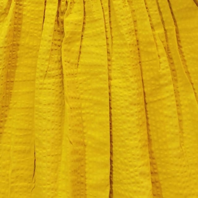 Snowflakes Cotton Bell Sleeved Dress - Yellow