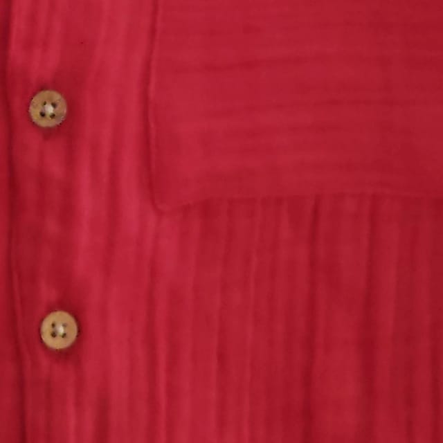 Snowflakes Unisex Cotton, Double Muslin Co-Ord Set - Red