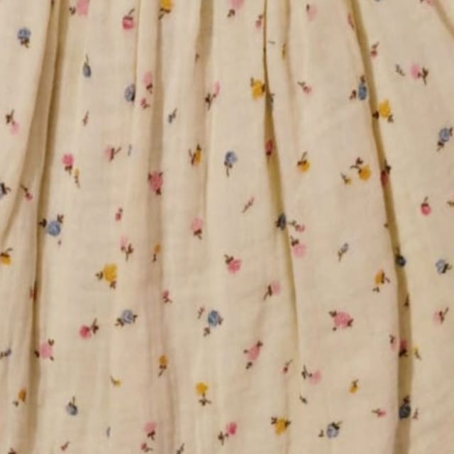 Snowflakes Girls Full Sleeve , Double Musline Fabric Dress With Floral Prints - Off White