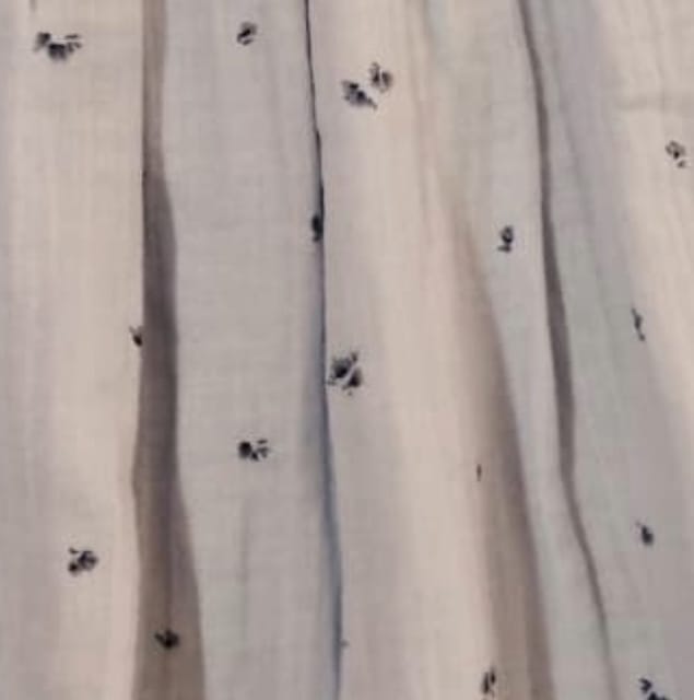 Snowflakes Girls' Short Sleeve, Double Muslin Fabric Dress - White
