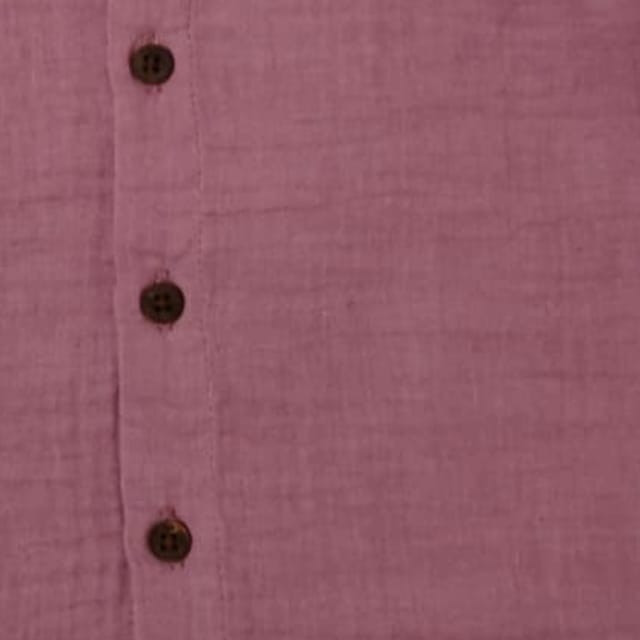Snowflakes Boys Half Sleeve Double Gauze Fabric Solid Shirt - Pink