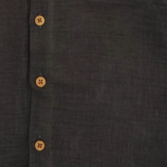 Snowflakes Boys Half Sleeve Double Gauze Fabric Solid Shirt - Charcoal Grey