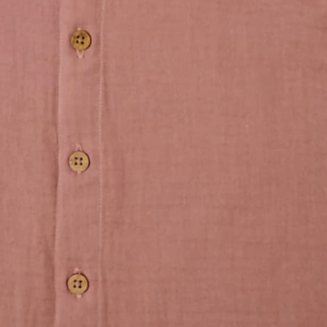 Snowflakes Boys Half Sleeve Double Gauze Fabric Solid Shirt - Peach