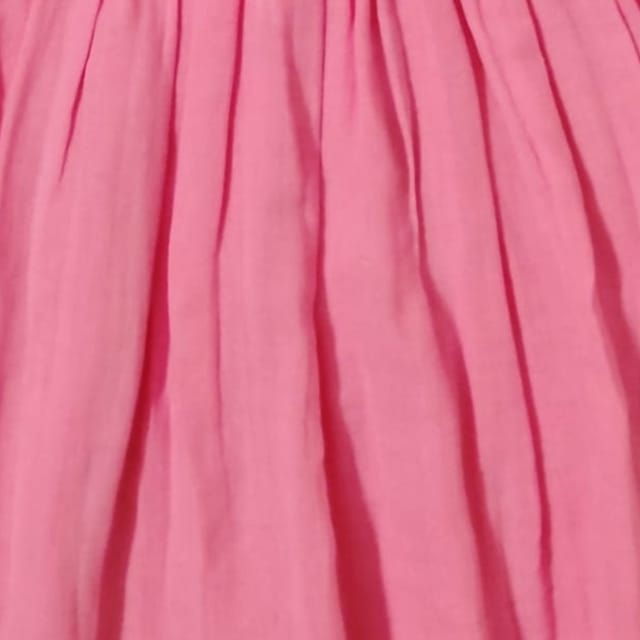 Snowflakes Girls' Short Sleeve, Double Muslin Fabric Dress - Pink