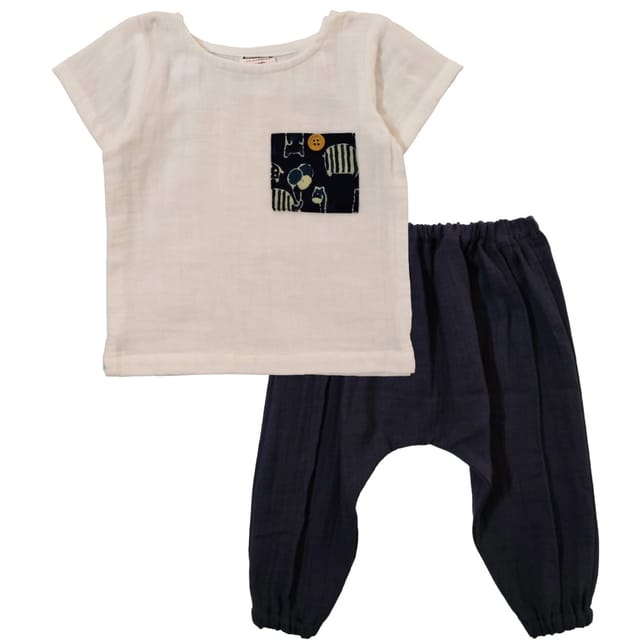 Snowflakes Unisex Infant Jabla Top With Pant Set - White Snowflakes Unisex Infant Jabla Top With Pant Set - White