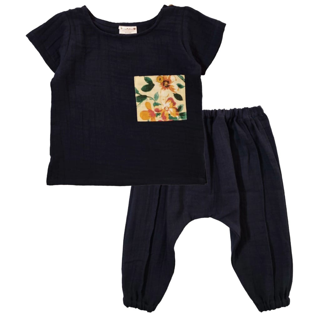 Snowflakes Unisex Infant Jabla Top With Pant Set - Blue