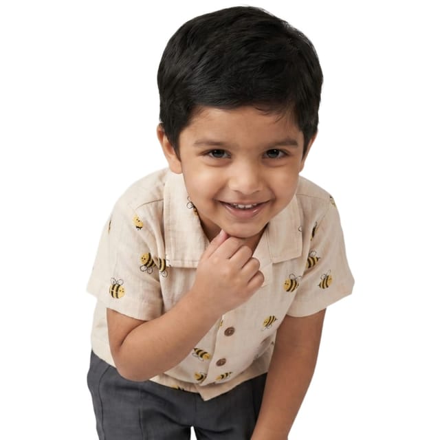 Snowflakes Unisex Cotton, Double Muslin Co-Ord Set - White And Grey