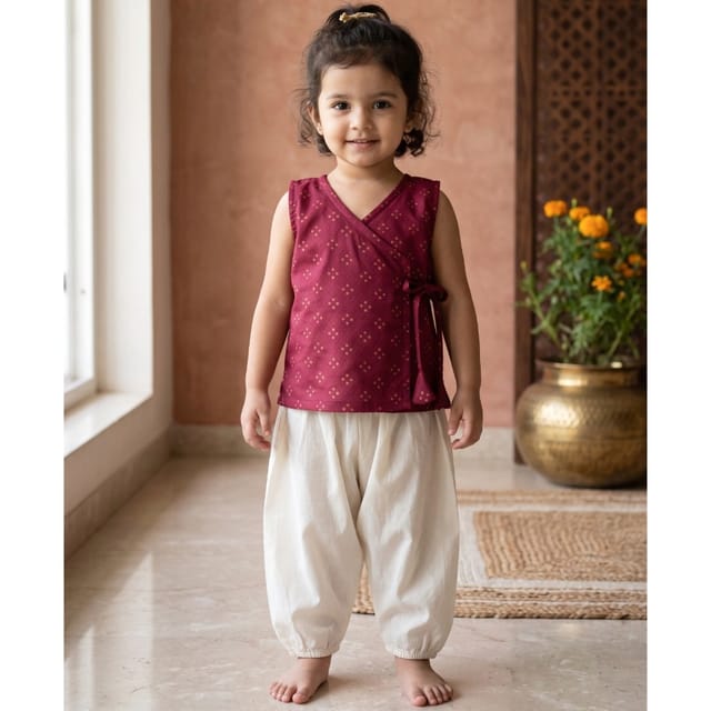 Snowflakes Unisex Infant Jabla Top With Pant Set - Red And White