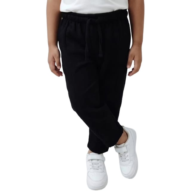 Snowflakes Unisex Cotton Trousers - Black