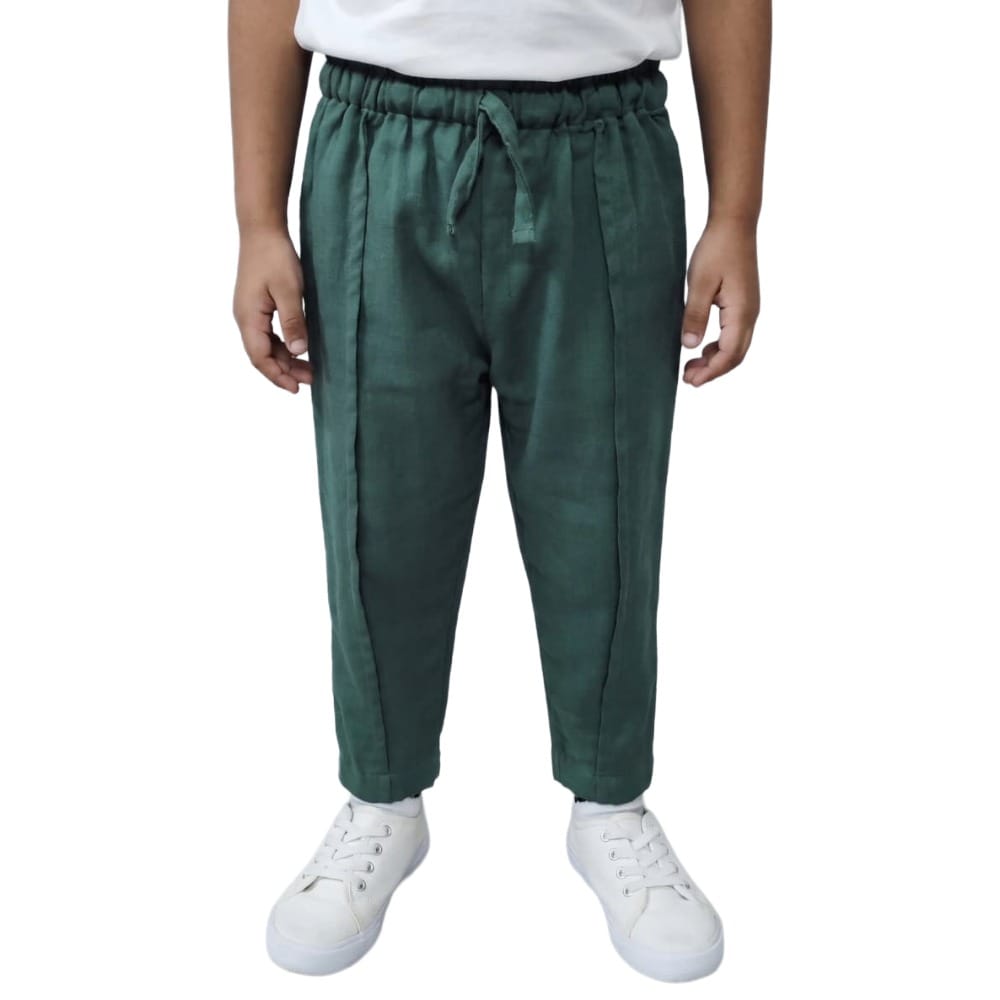 Snowflakes Unisex Cotton Trousers - Green