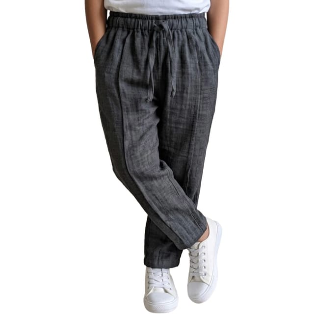 Snowflakes Unisex Cotton Trousers - Dark Grey