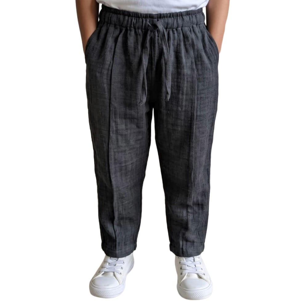 Snowflakes Unisex Cotton Trousers - Dark Grey