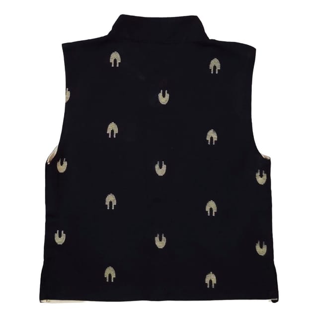 Snowflakes Boys, Cotton Waistcoat - Navy Blue