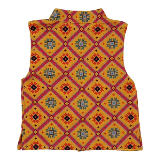 Snowflakes Boys, Cotton Waistcoat - Orange